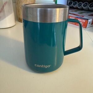 Contigo Teal Travel Mug with Stainless Rim and Handle